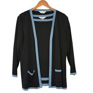 Exclusively Misook Women’s Black Knit Cardigan & Top Set Trim Detail EUC Size 2X
